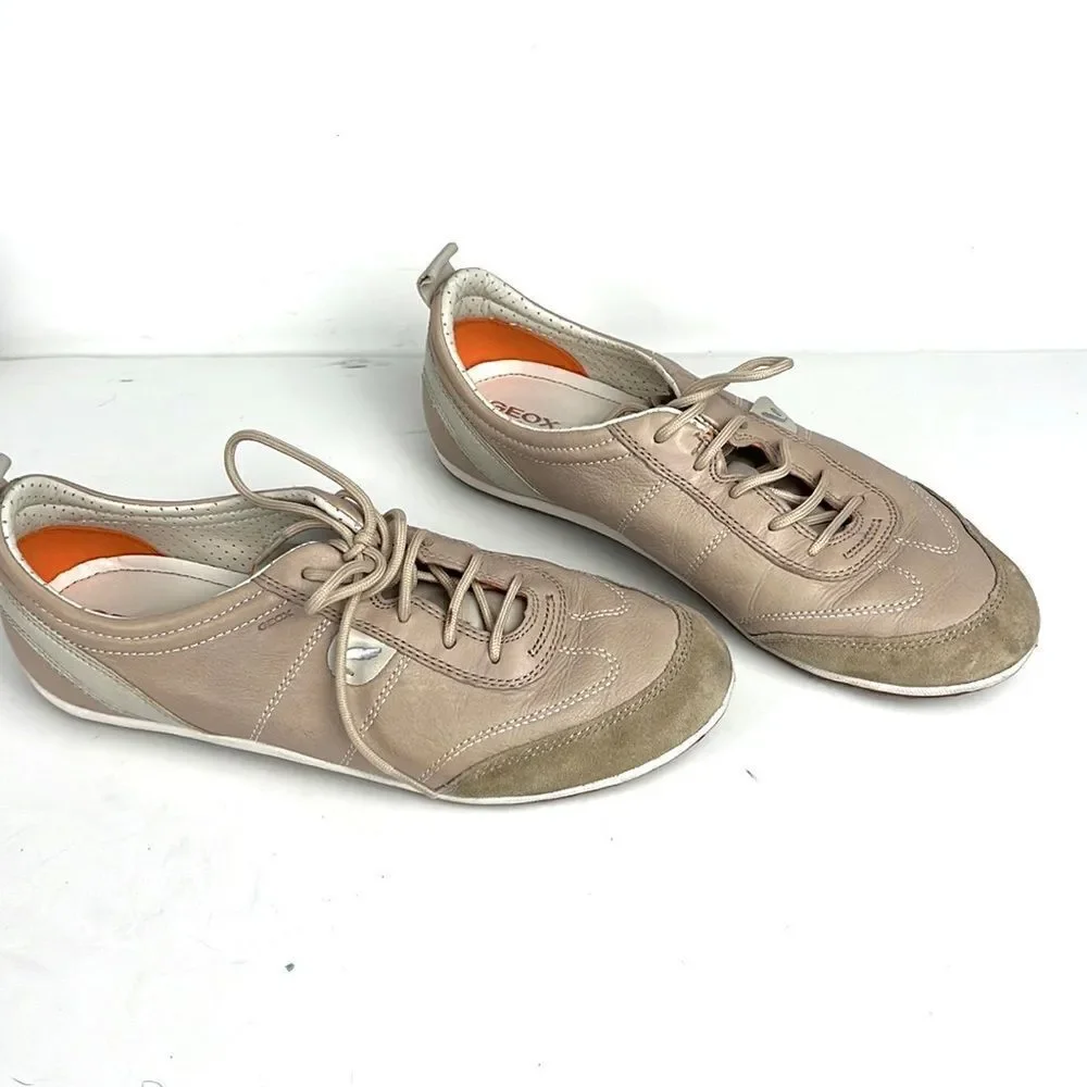 Geox Lightweight Comfort Beige Respira Sneaker Shoes Size EUR 39, US 9